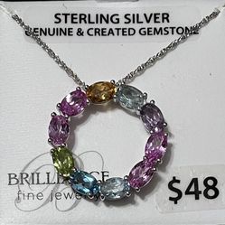 Gemstone Circular Pendant