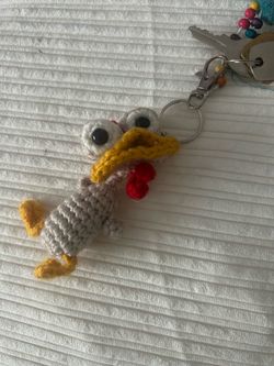 ✨Handmade Crochet Choking Chicken Keychain