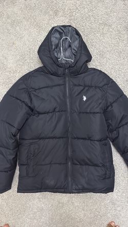U.S. Polo Assn. Black Hooded Puffer Jacket
