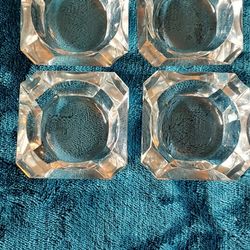 Small Vintage 1960s Ashtrays Crystal