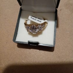 White CZ Ring Gold Plated Brand New