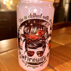 Glass Cup With Wood Lid 