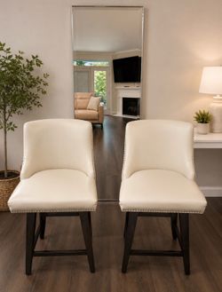 Modern Counter Chairs & Floor Mirror Set