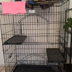 Pet cage, two levels. Foldable. 