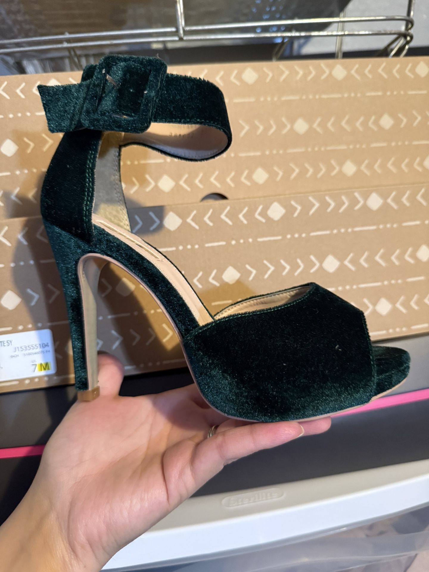 Emerald Green Suede Heels