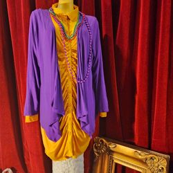 MARDI GRA Gold Dress  & PURPLE JACKET SEE 4 PHOTOS WITH 11 ITEMS!!!!