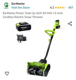 Earthwise Power Tools by ALM 20-Volt 12-Inch Cordless Electric Snow Thrower