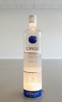 Ciroc Display Bottle Cabinet with Lighted Shelves! 77in tall  17x13x77in
