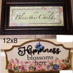 Wall Art,Wood Plaques & Decor -Sizes listed on photo $10 Each 