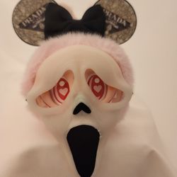 HALLOWEEN GHOST FACE LABUBU/LAFUFU HEAD with PRADA MICKEY EARS