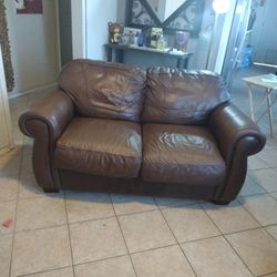 Genuine Leather Loveseat Sofa
