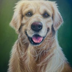 Golden Retriever Drawn With Pastels Selling For $50