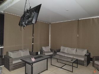 Pool Patio Set With Fire Pit