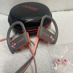Letsfit Sport Bluetooth earbuds -gray/Pink  Like new 