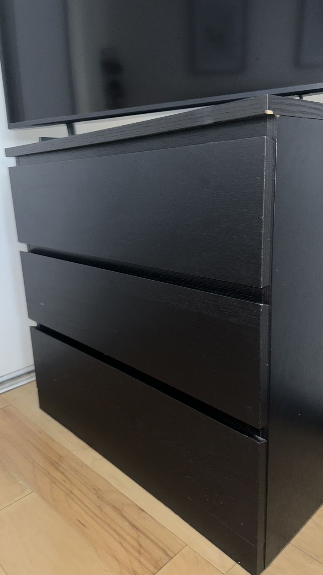 Black 3 Drawer Dresser 