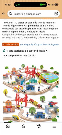 Pista de madera 110 piezas para niños