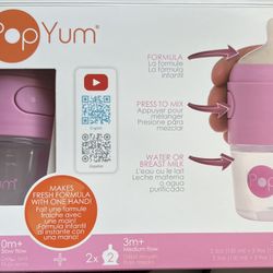 PopYum Bottles — 4 Pink, 5oz Bottles 