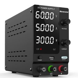 DC Power Supply Variable 60V 5A with Output Switch, Adjustable Regulated
