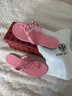 Tory Burch Miller Sandals Pink Patent Leather Size 38 (US Women’s 7)  New
