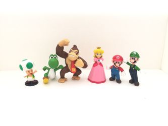 6 pcs super Mario bro. Figures cake toppers cupcake toppers birthday party Christmas gift