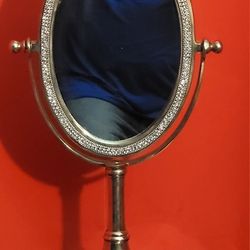 Swivel Vanity Mirror Surrounded By Beautiful Cubic Zirconia