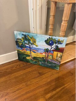 LAKESIDE CANVAS ART ORIGINAL