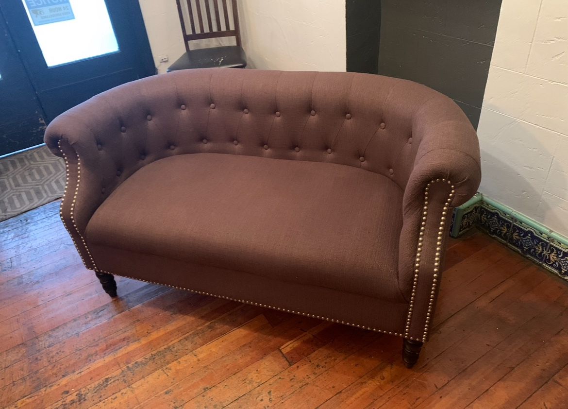 Scroll Arm Upholstered Loveseat Couch