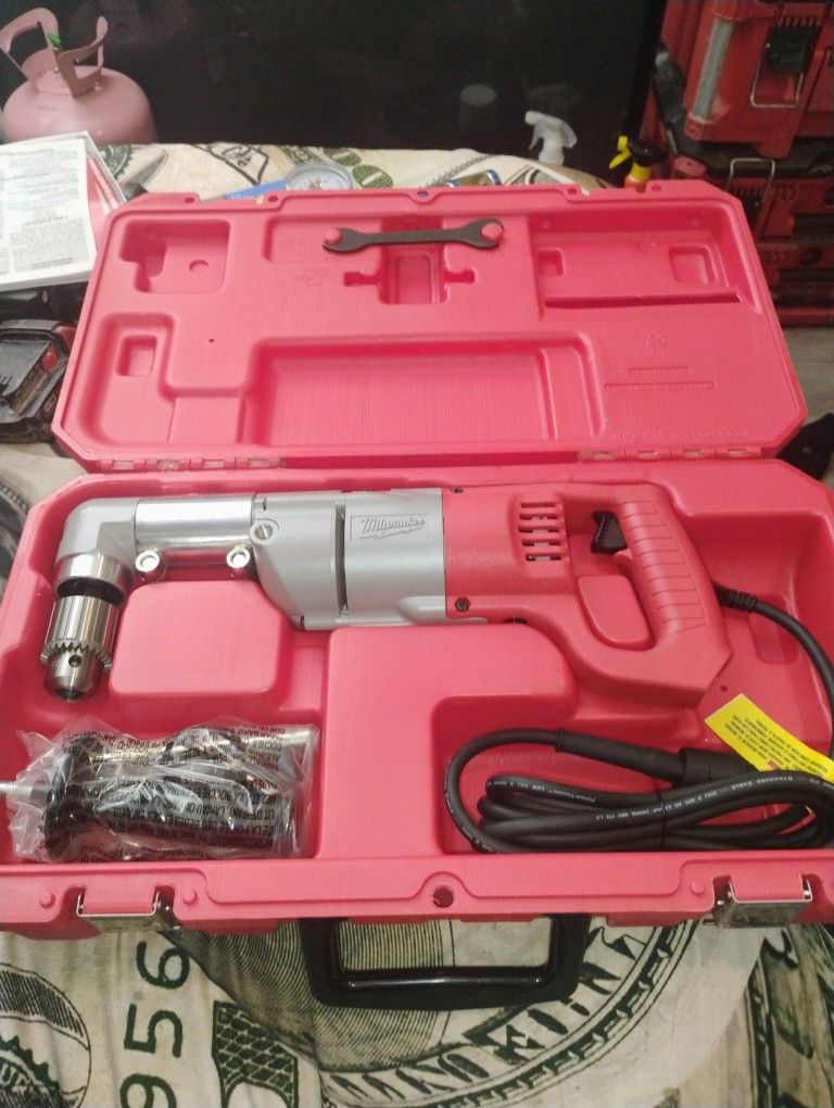 7 Amp Corded 1/2 in. Corded Right-Angle Drill Kit with Hard Case