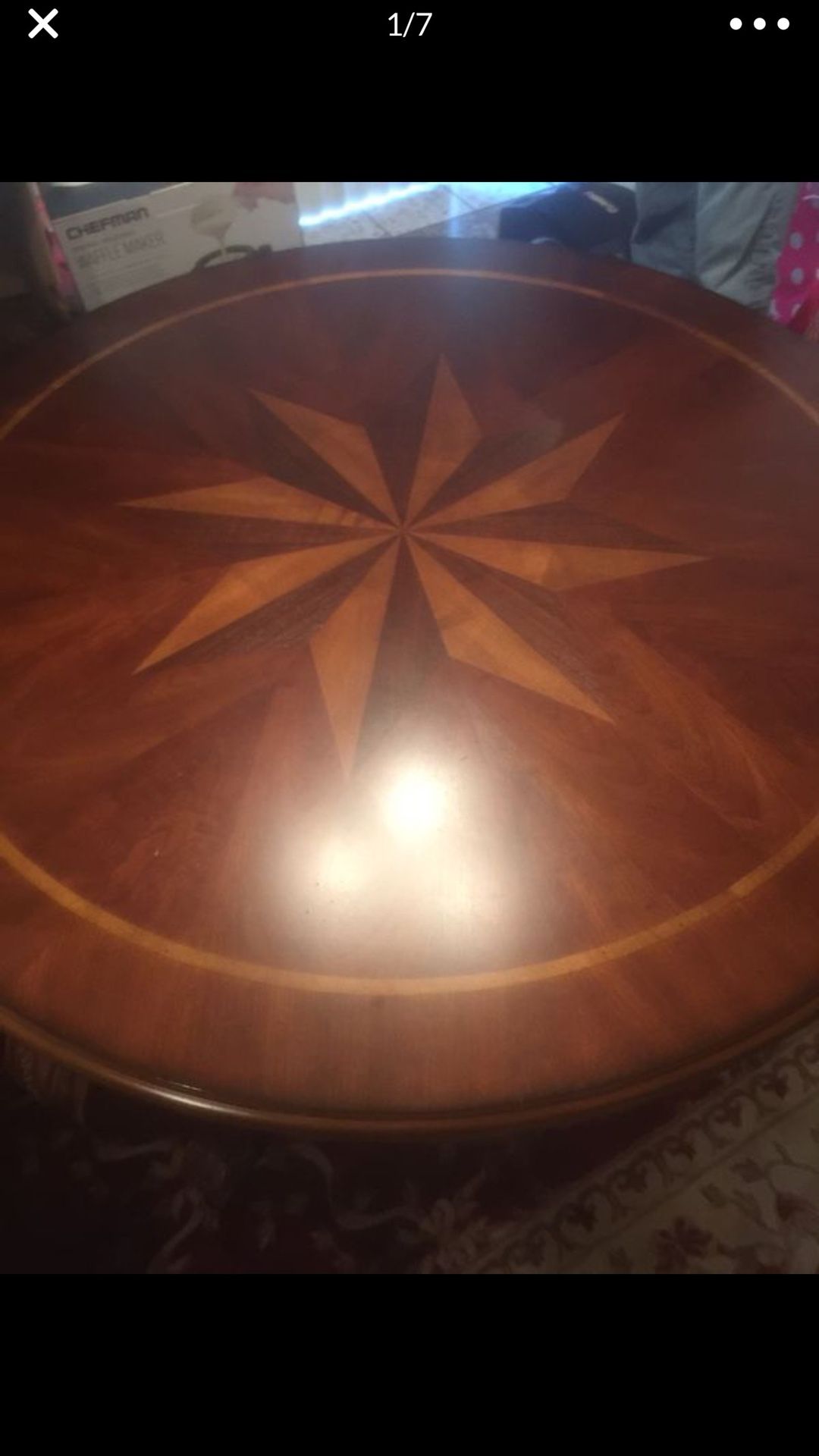 BEAUTIFUL UNIQUE TABLE WITH IN-LAYS 48 inch DIAMETER AND 30 INCHES IN HEIGHT