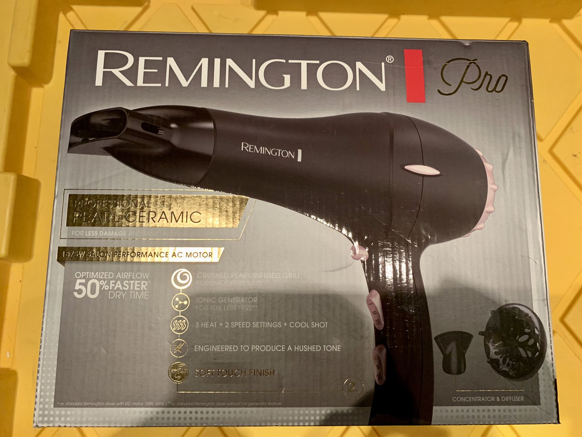 Remington Pro Professional Pearl Ceramic Hair Dryer 1875W Salon Performance Moto