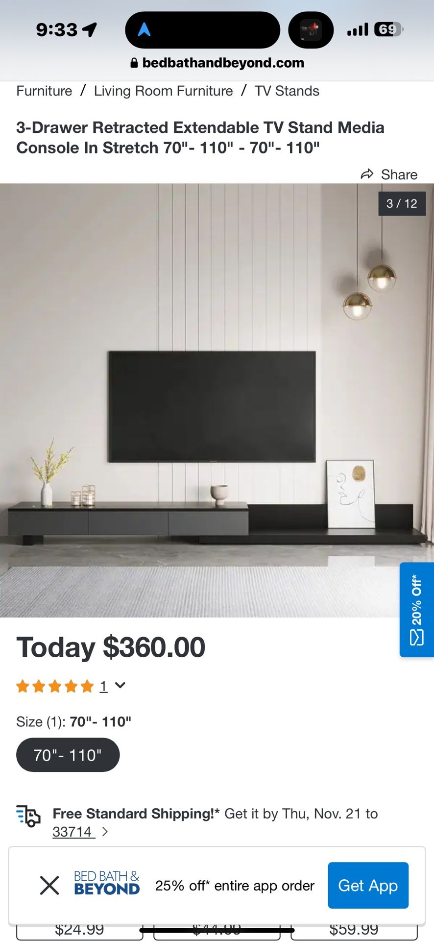 Tv Stand brand new- Bed bath And Beyond 