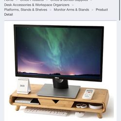 Homerays Bamboo Monitor Stand