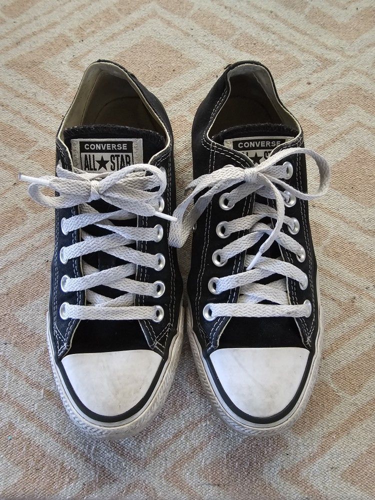 #Converse #Tennis #Shoes #Low #Top #Black #White #Sneakers