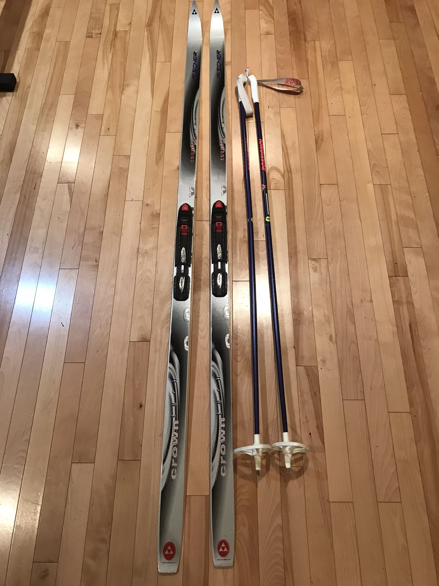 Fisher Classic Cross Country Nordic skis with NNN bindings and poles