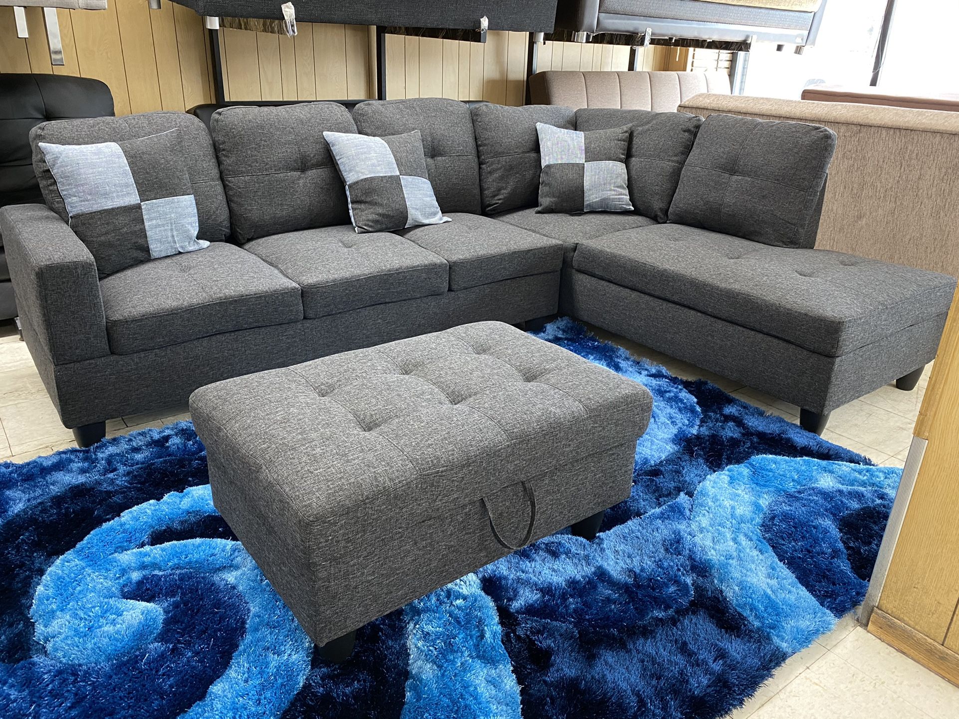 Grey Blue Sectional