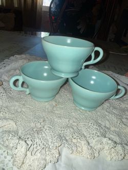 Vintage Franciscan el patio Turquoise Aqua Cups