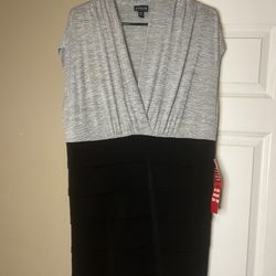 Silver And Black Evening Dress