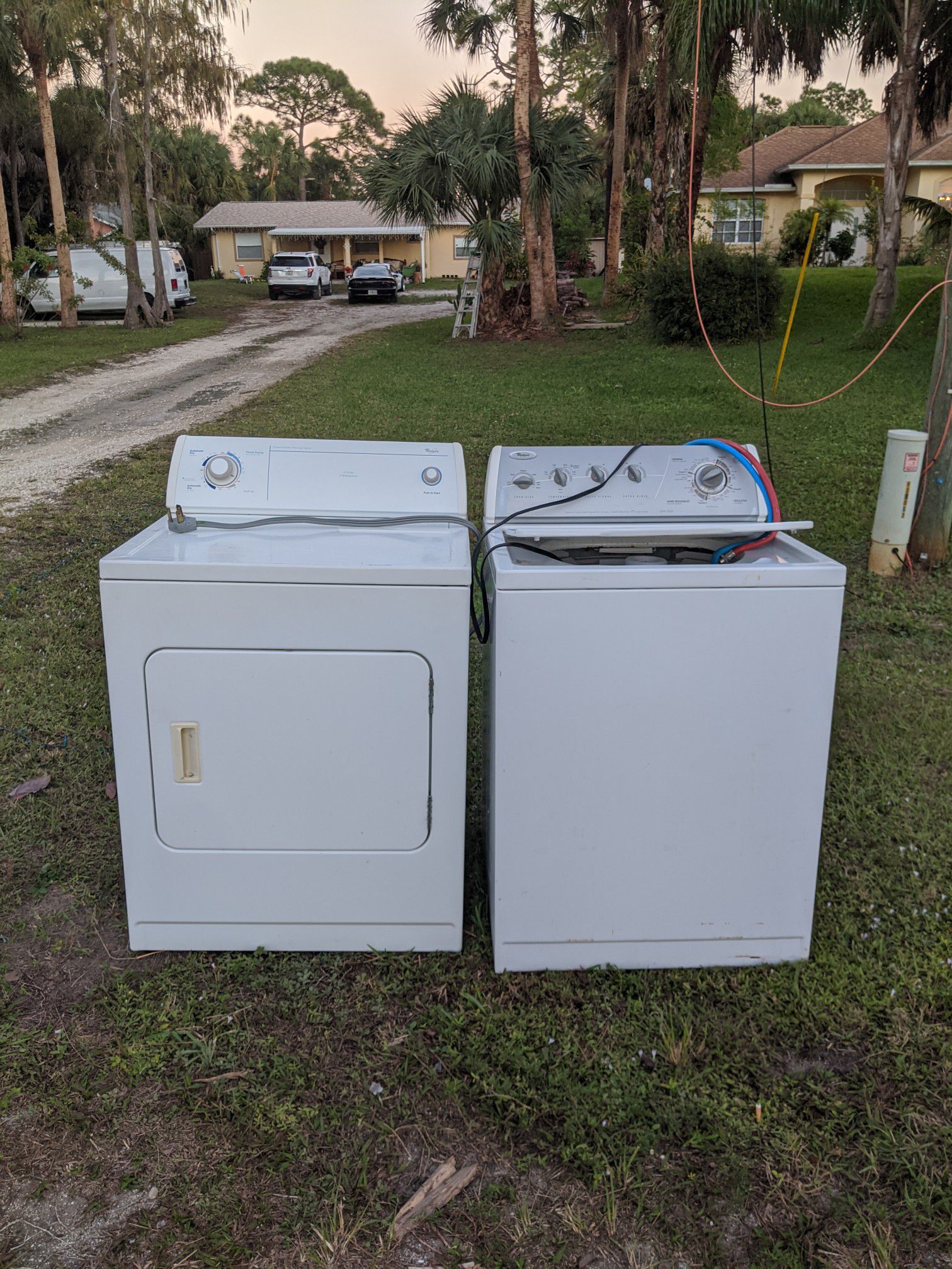 This washer and dryer free it is still working if you need it come & get it