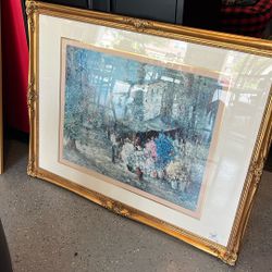 ✨ Statement Wall Art – Large Framed European Market Scene ✨