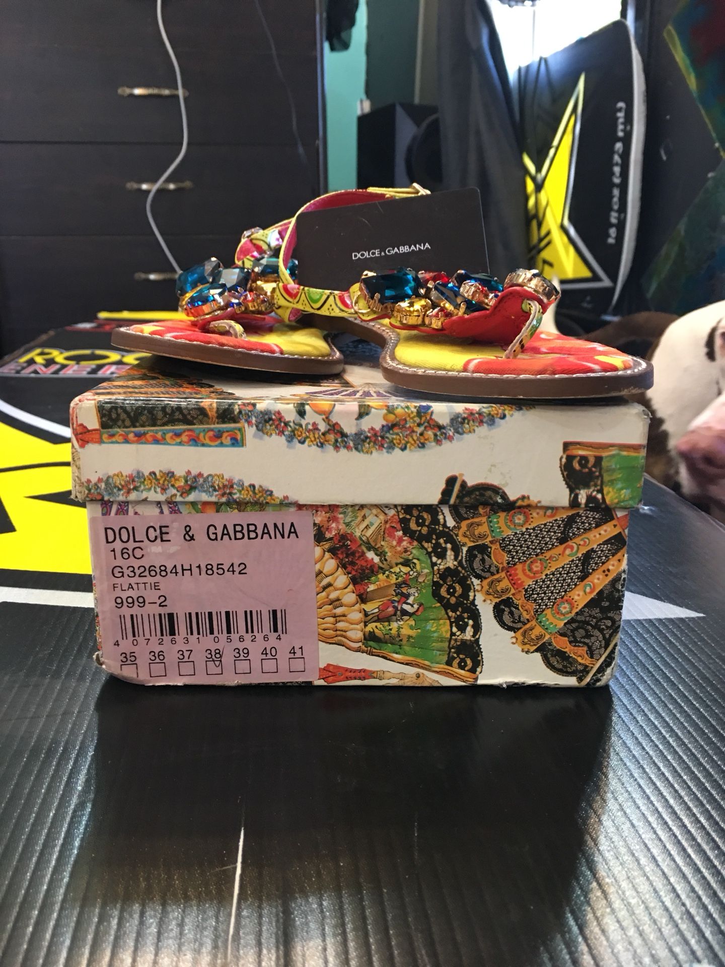 Dolce and Gabbana sandals with authenticity verification card