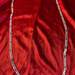  Silver Figaro Necklace 