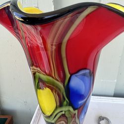 Murano Style Waves Vase14 Inches Tall