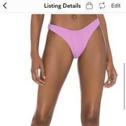 L*Space Pointelle Rib Cabana Bikini Bottom Bitsy Cut in Rosebud - XS - NWT New with tags!