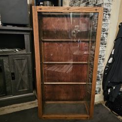 Antique Glass Case With Removable Glass Shelves