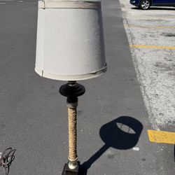 Tall, Nautical Lamp With Rope On Stem Works Great