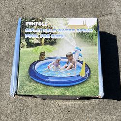 Inflatable Kiddie Pool Splash Pad, 3-in-1 Inflatable Pool for Kids, 59″ Pool Toys with Ring Toss, Fun for Toddlers and Kids in Backyard/Garden/Beach