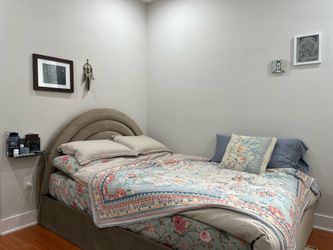 Velvet queen storage bed