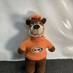 Vintage 1970’s A & W Root Beer Plush Teddy Bear, “Rooty”, Never played with, Great Color.