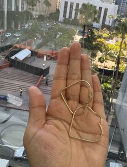 10KT Gold Open Heart Hoop Earrings