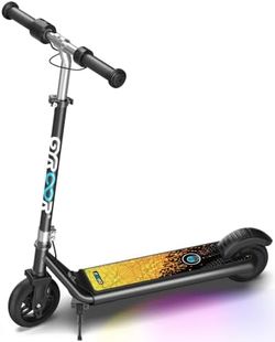 Kids Electric Scooter – 150W Motor, Bluetooth Music, Dual Brakes, Black